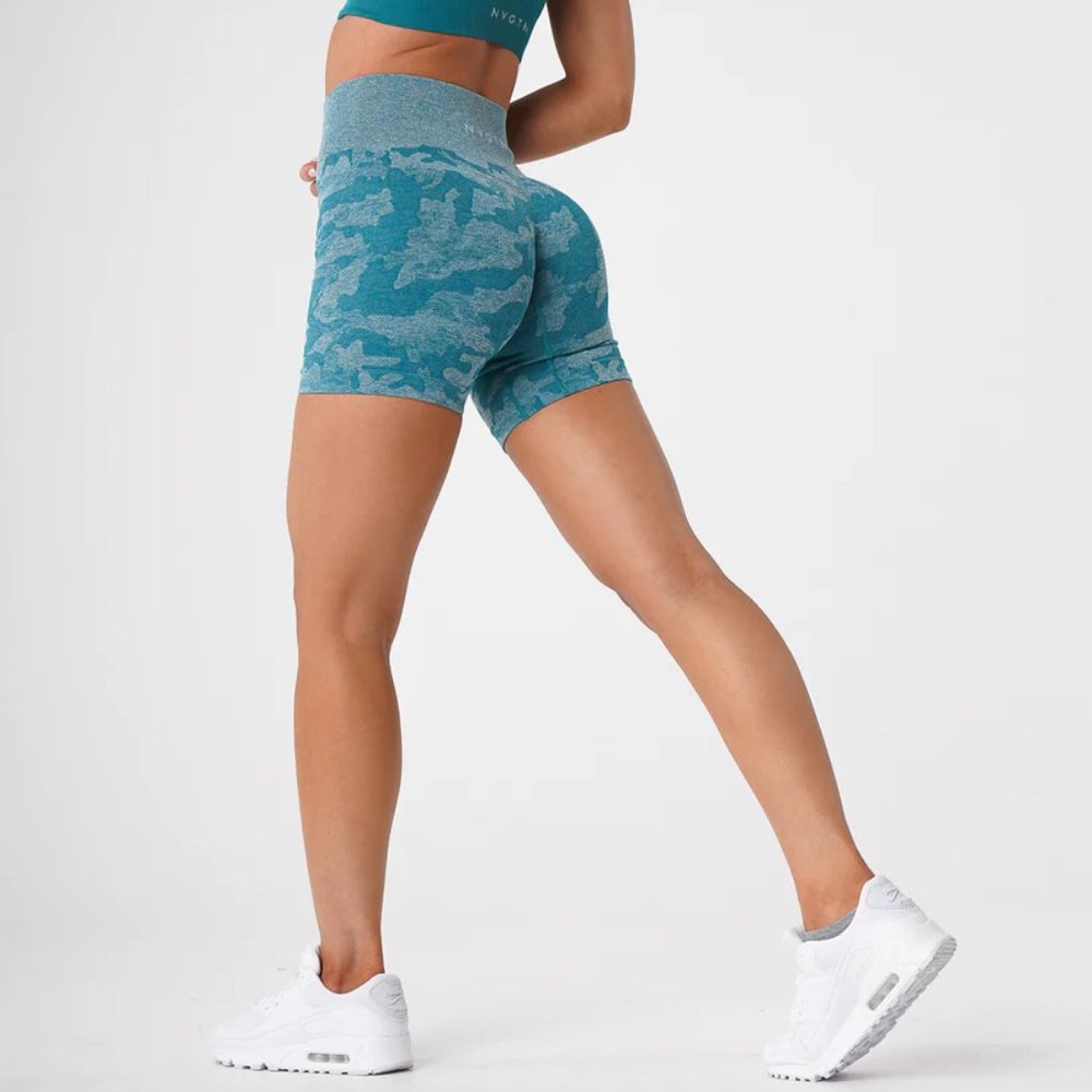 NVGTN Teal Camo Seamless Shorts